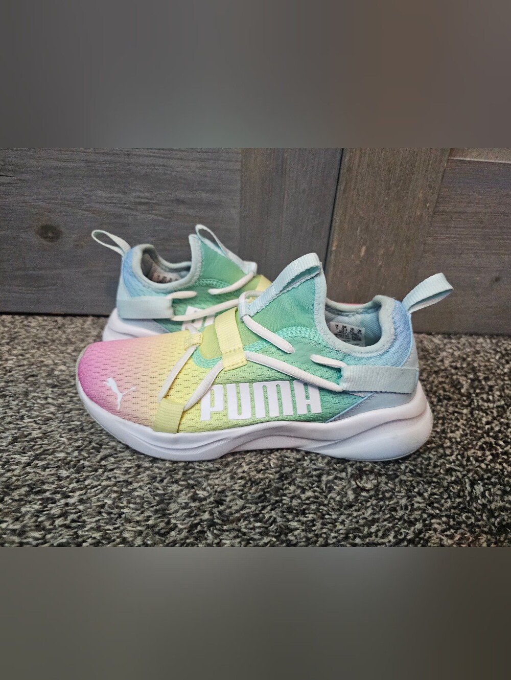 Puma Girls Rainbow Tie-Dye Athletic Shoes sz 4C